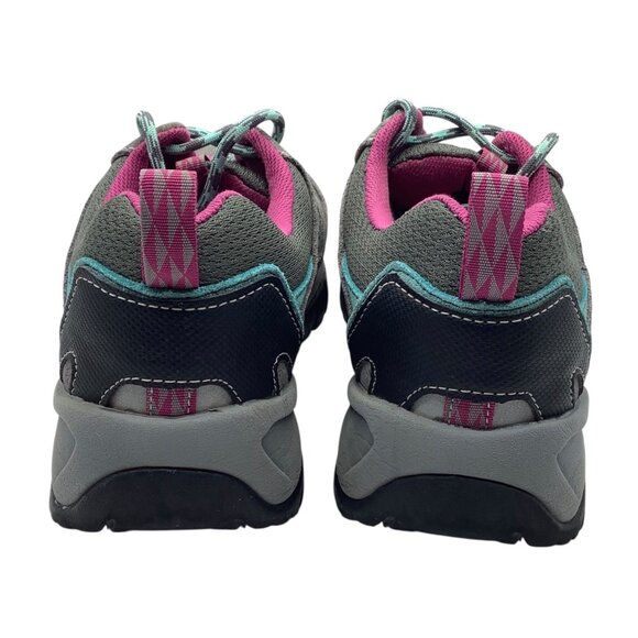 L.L. Bean Girl Trail Shoes Size 5 Gray Pink Hiking Sneakers Suede - Picture 5 of 7